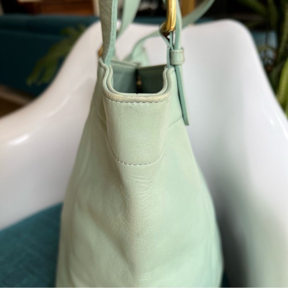 COACH Vintage XL Soho Duffle Tote Shoulder Bag 4082 Aqua Glovetanned Leather USA - Picture 12 of 16